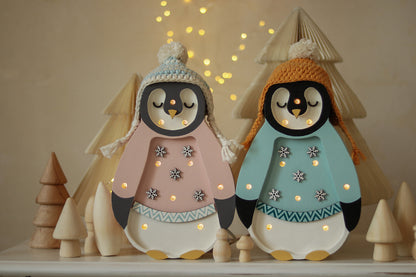 Little Lights, Night Light MINI Penguin, Rosa