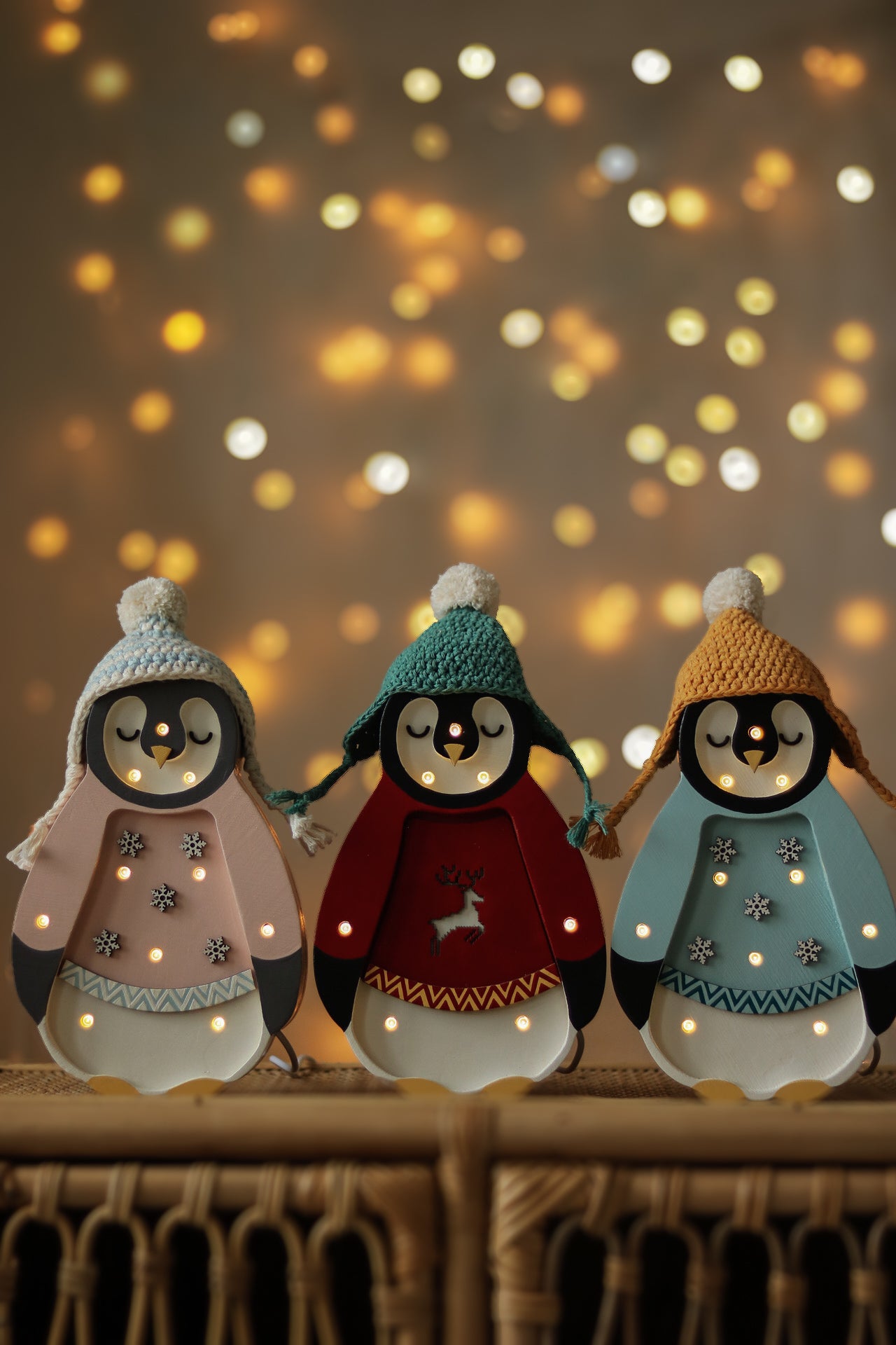 Little Lights, Night Light MINI Penguin, Rosa