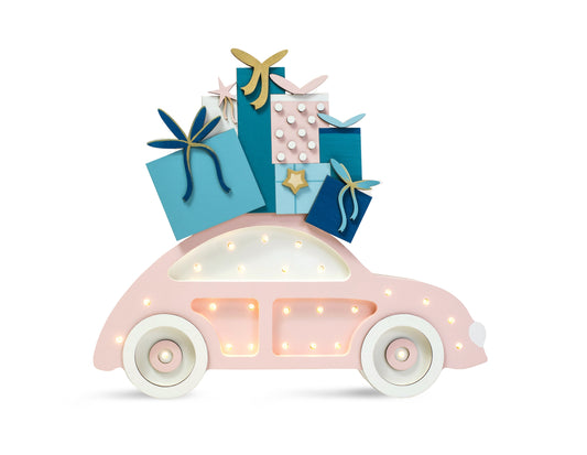 Little Lights, Yövalo, Beetle Car, Christmas Edition Pink