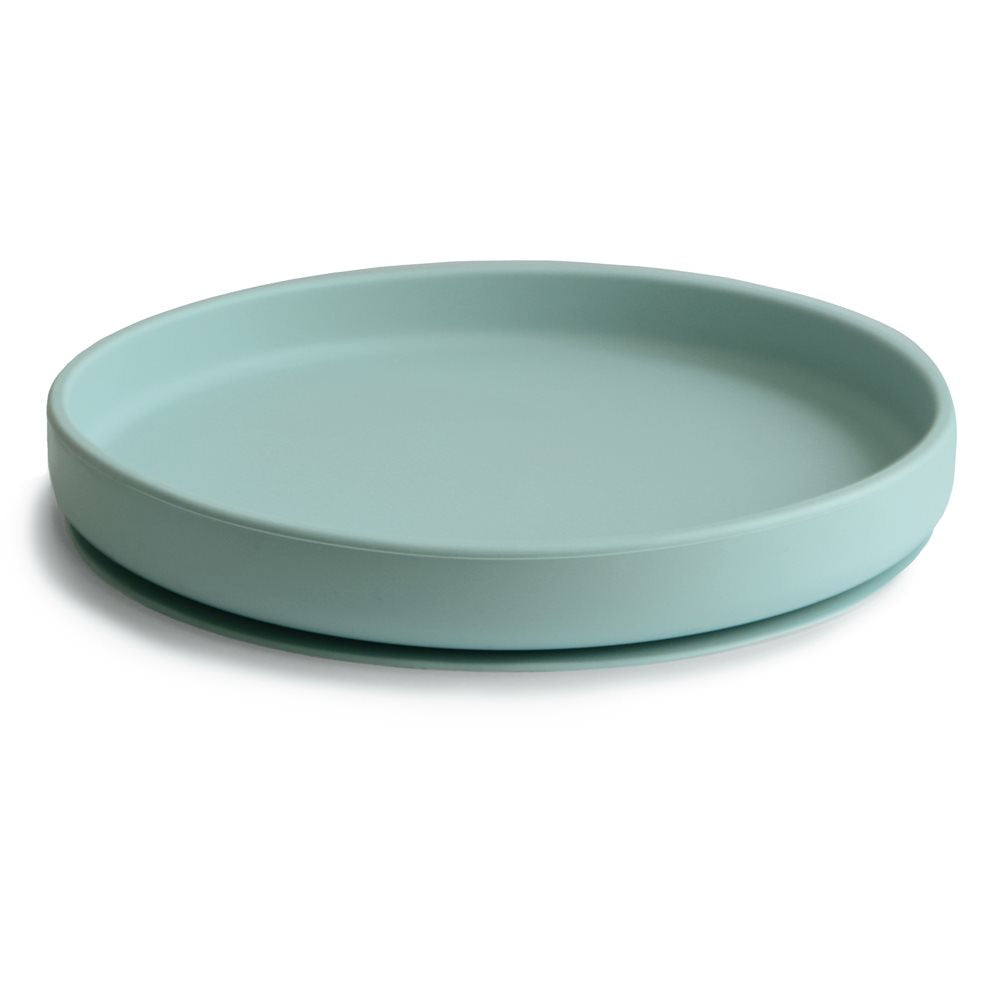 Mushie Silicone plate with suction cup, Cambridge Blue