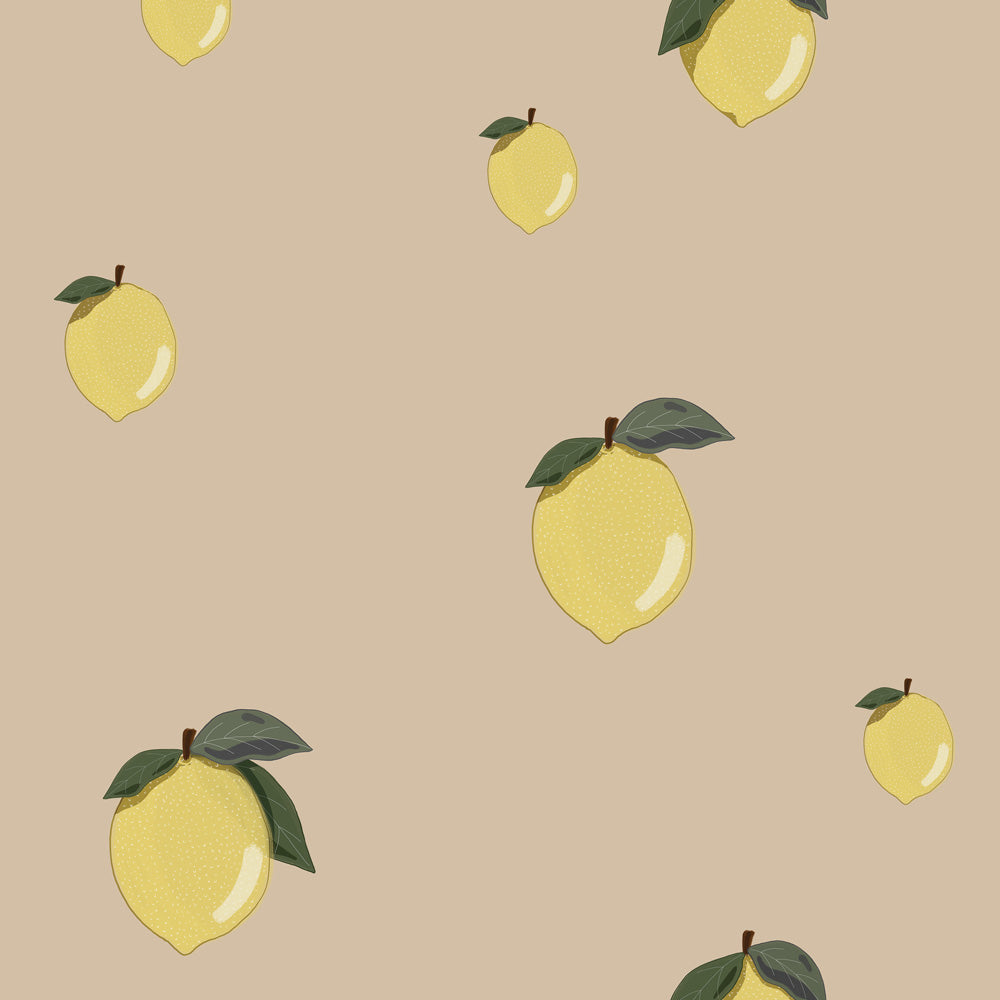 Dekornik, Little Lemons Beige, Wallpaper
