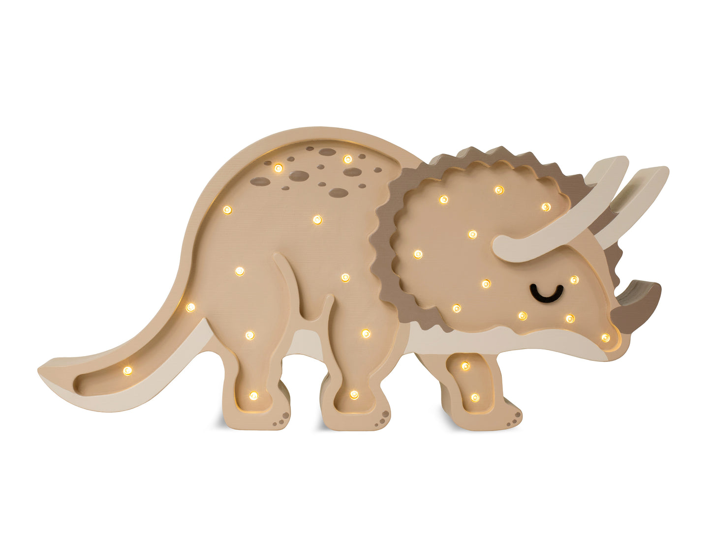 Little Lights Night Light, Dino Triceratops Military Green
