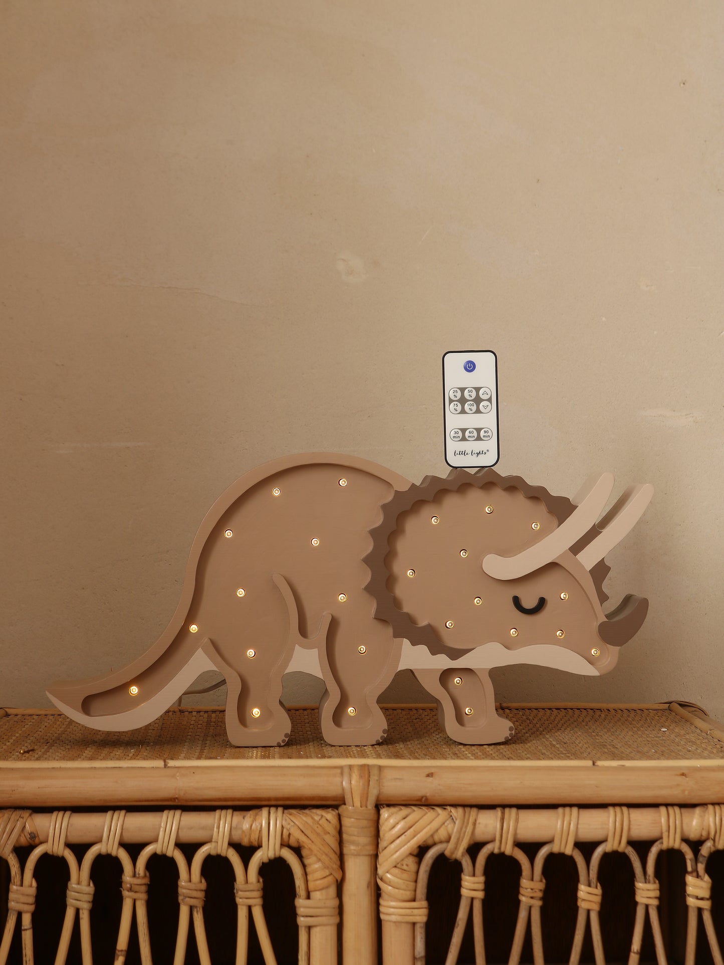 Little Lights Night Light, Dino Triceratops Military Green
