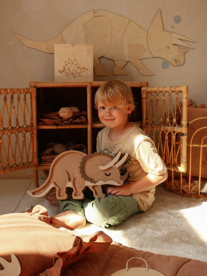 Little Lights Night Light, Dino Triceratops Military Green