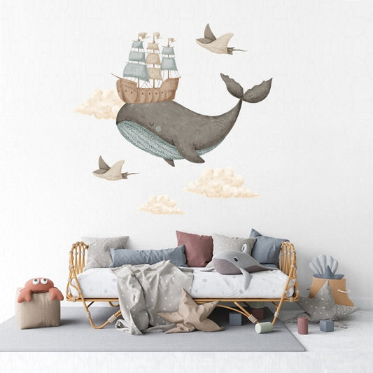 Wall sticker 100x100cm, Dream Ocean Whale