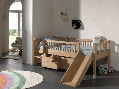 Vipack, Forrest Oak, Låg Semi-Loftsäng 90x200cm, Ek