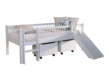 Vipack, Forrest Oak, Puoliparvisänky&Liukumäki 90x200cm, White