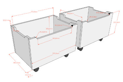 Vipack, Forrest Oak, Low Semi-Loft Bed 90x200cm, Oak