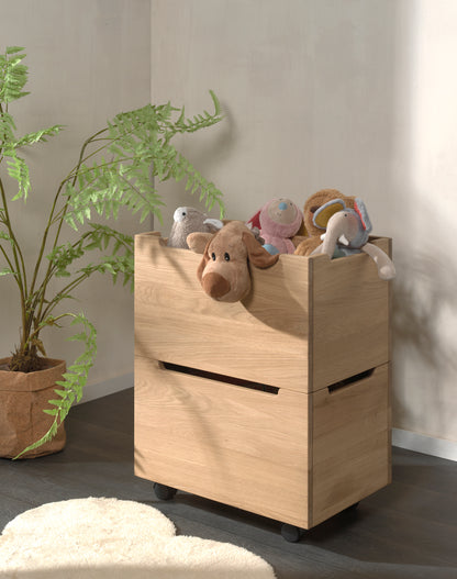 Vipack, Forrest Oak, Low Semi-Loft Bed 90x200cm, Oak