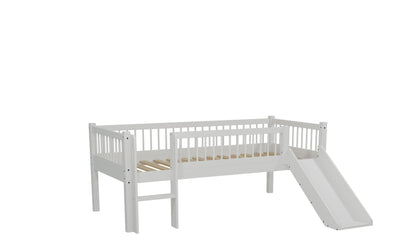 Vipack, Forrest Oak, Puoliparvisänky&Liukumäki 90x200cm, White