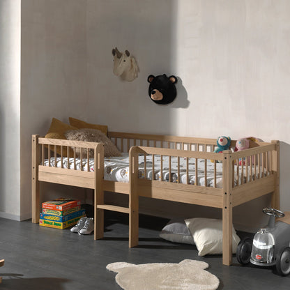 Vipack, Forrest Oak, Low Semi-Loft Bed 90x200cm, Oak