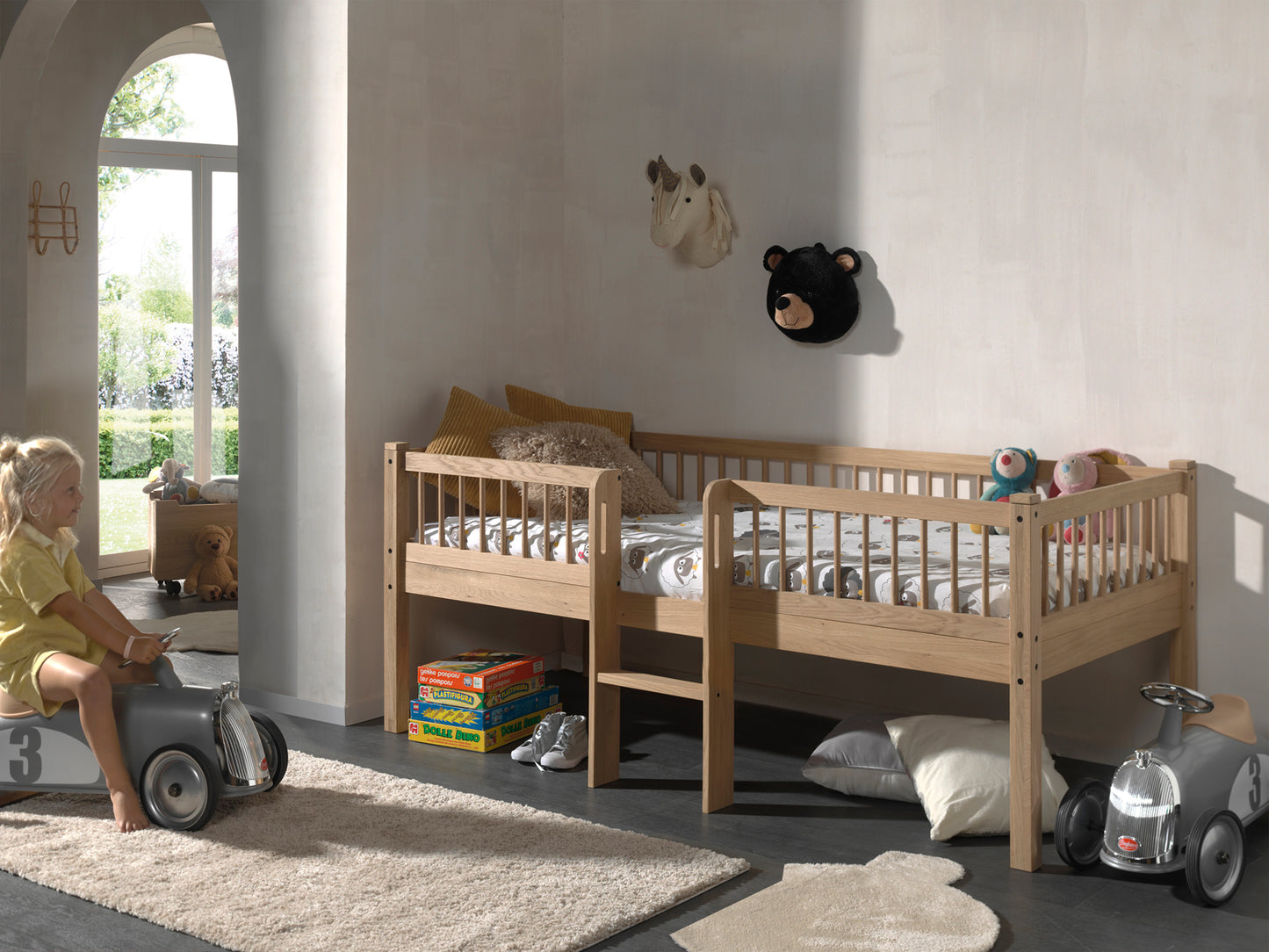 Vipack, Forrest Oak, Low Semi-Loft Bed 90x200cm, Oak