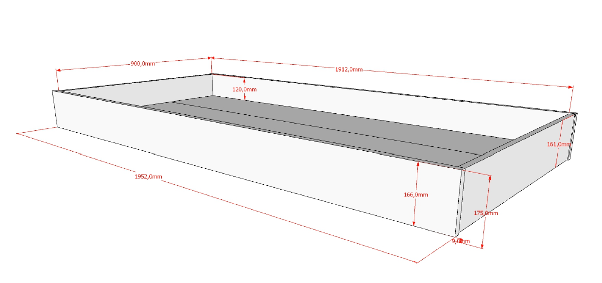 Vipack, Skogsbok, Säng 90x200cm, Vit