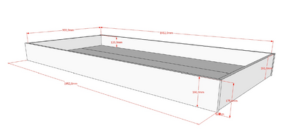 Vipack, Skogsbok, Säng 90x200cm, Vit