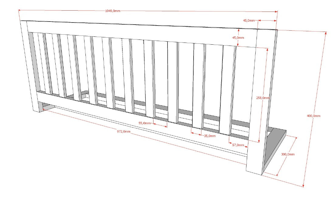 Vipack, Skogsbok, Säng 90x200cm, Vit