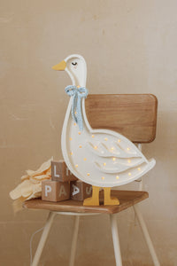 Little Lights Yövalo, Goose Lamp ,Cottage Blue Bow