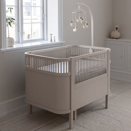 Zebra, Cot&amp;Junior säng 2in1, Birchbark Rose