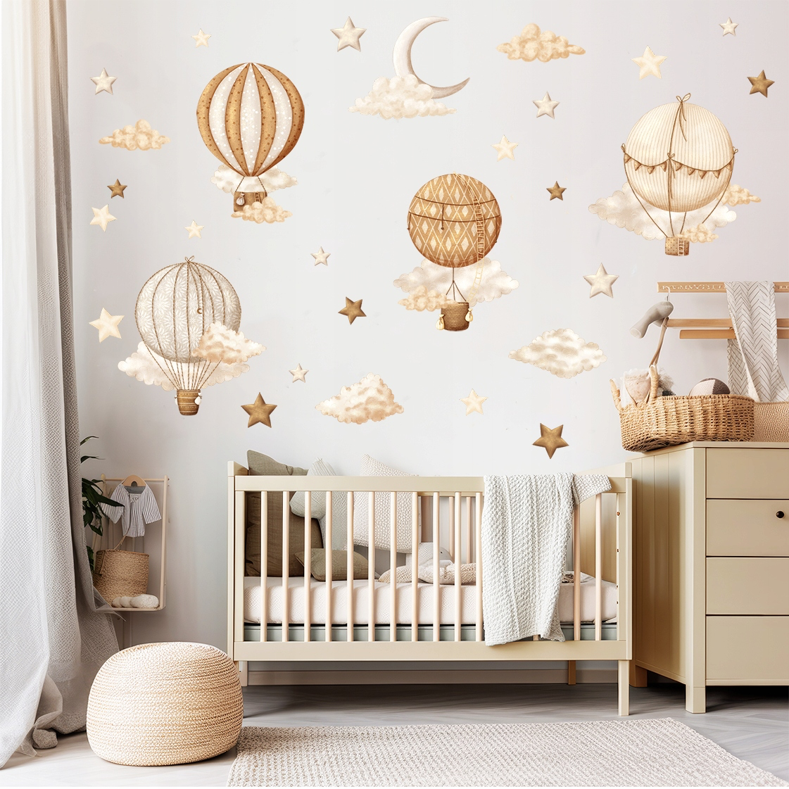 ENNAKKOTILAUS Seinätarra Setti,  Beige Balloons