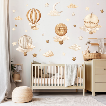 ENNAKKOTILAUS Seinätarra Setti,  Beige Balloons