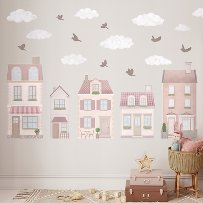 ENNAKKOTILAUS Seinätarra Setti XL, Pink Houses