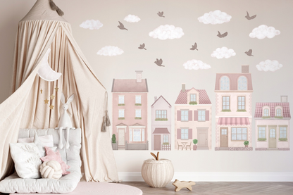 ENNAKKOTILAUS Seinätarra Setti XL, Pink Houses