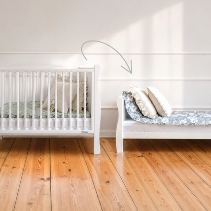 Woodies, Cot Noble 2 in 1 70x140 cm, Vit