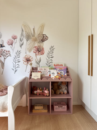 Boknok, Montessori bokhylla, solnedgång