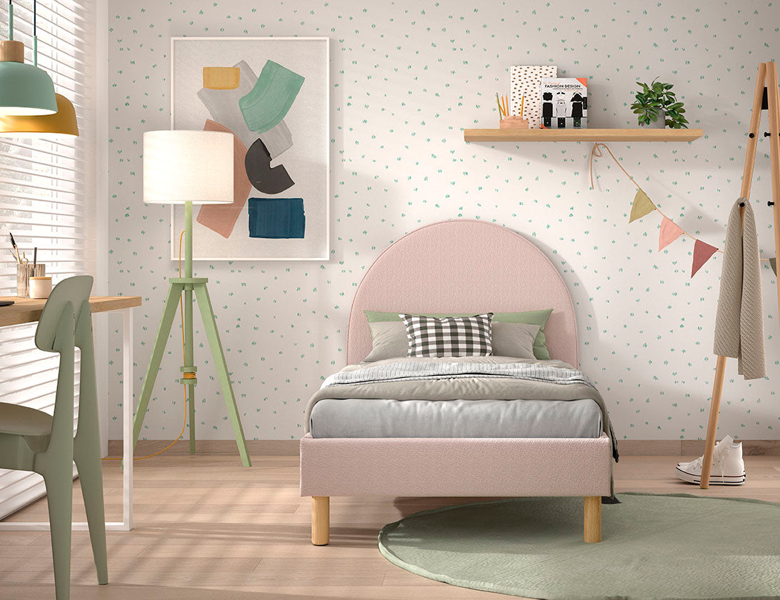 Vipack, Moon Sänky 90x200, Boucle Pink