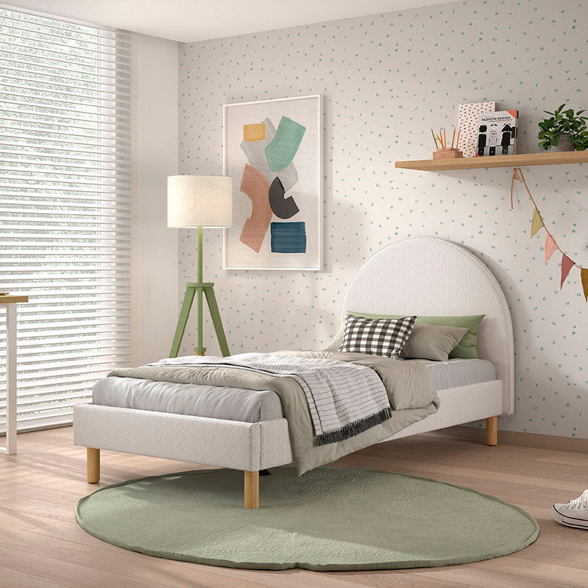 Vipack, Moon Sänky 90x200, Boucle White