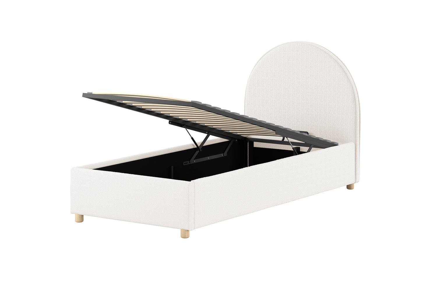 Vipack, Moon Sänky&Säilytys 90x200, Boucle White