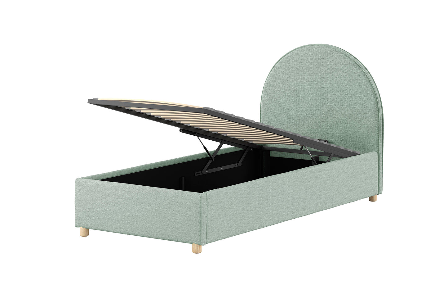 Vipack, Moon Sänky&Säilytys 90x200, Boucle Green