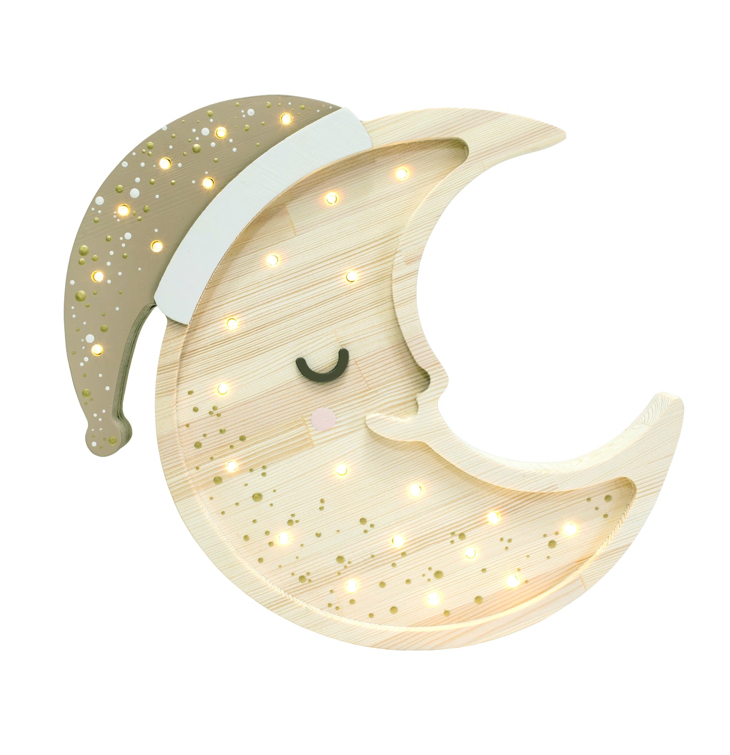 Little Lights, Yövalo, Moon, Cappuccino Wood