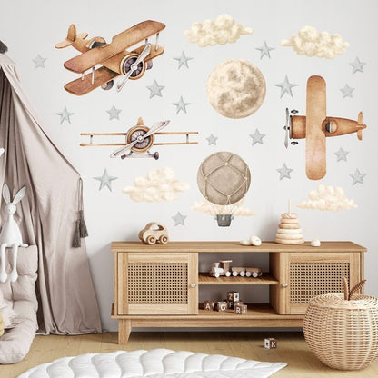 ENNAKKOTILAUS Seinätarra Setti, Retro Planes