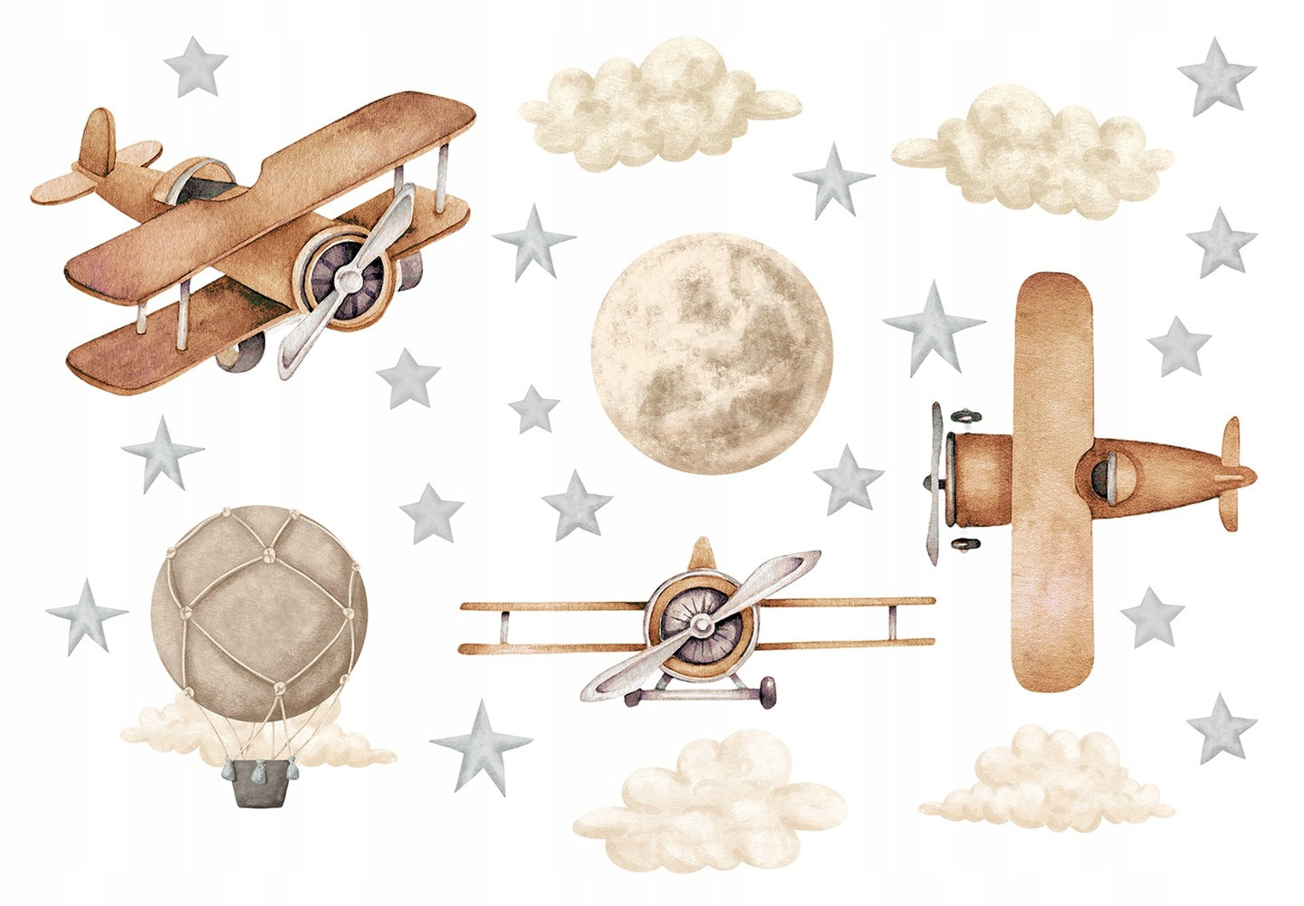 ENNAKKOTILAUS Seinätarra Setti, Retro Planes