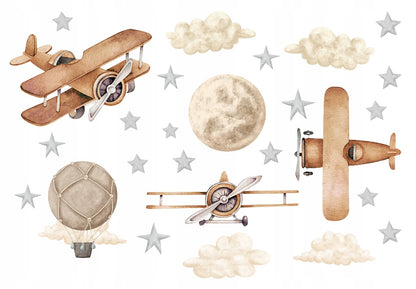 ENNAKKOTILAUS Seinätarra Setti, Retro Planes