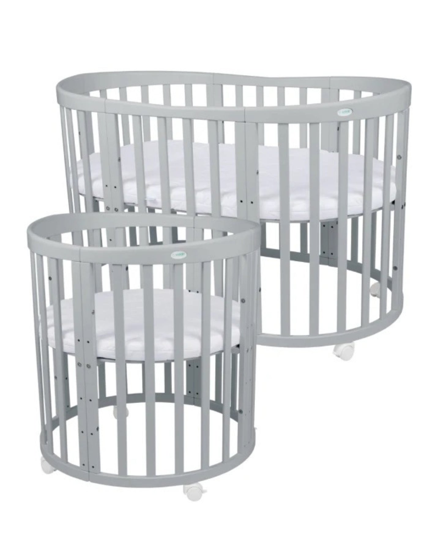 Waldin, Oval Pinnasänky 7in1 + Patja, Grey