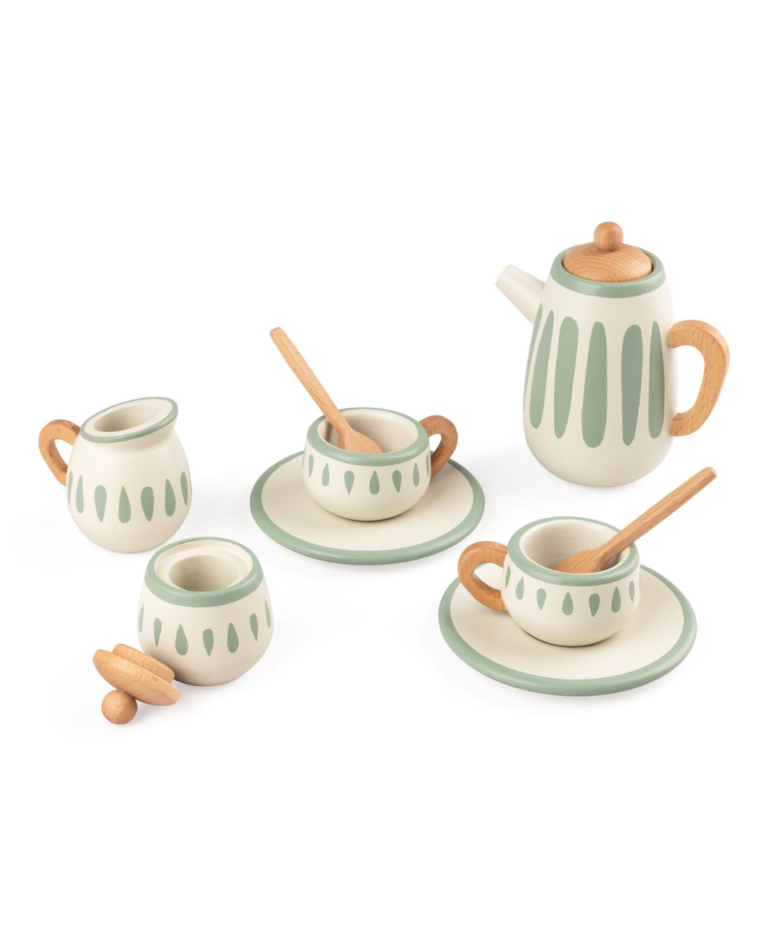Zebra, Tea Set, Sage Green