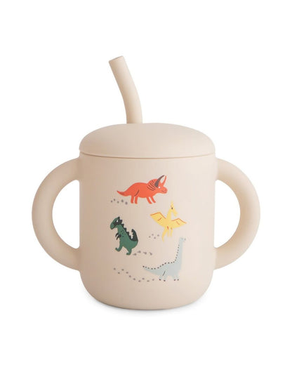 Mushie, Silicone Sippy Cup, Dino