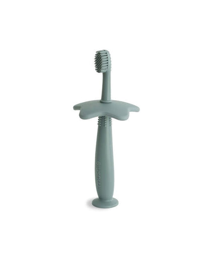 Mushie Flower Training toothbrush, Cambridge Blue