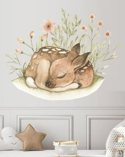 Wall sticker 100x50, Sleeping Roe-deer