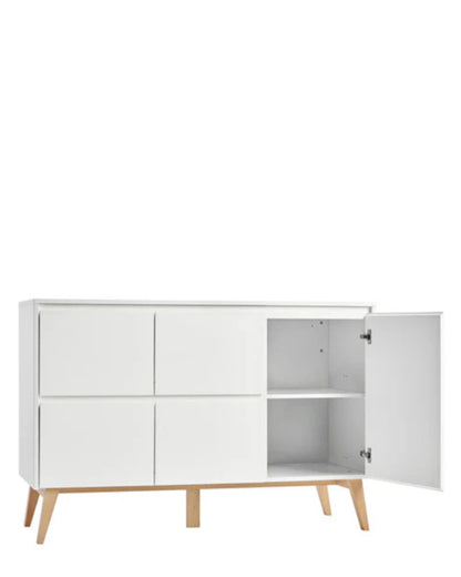 Pinio, Swing byrå med 4 lådor, Vit