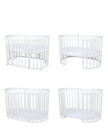 Waldin, Oval Pinnasänky 7in1 + Patja, White