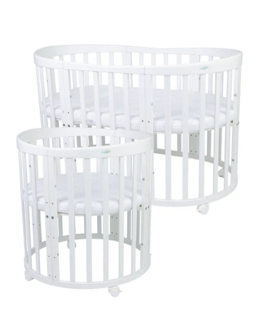 Waldin, Oval Pinnasänky 7in1 + Patja, White