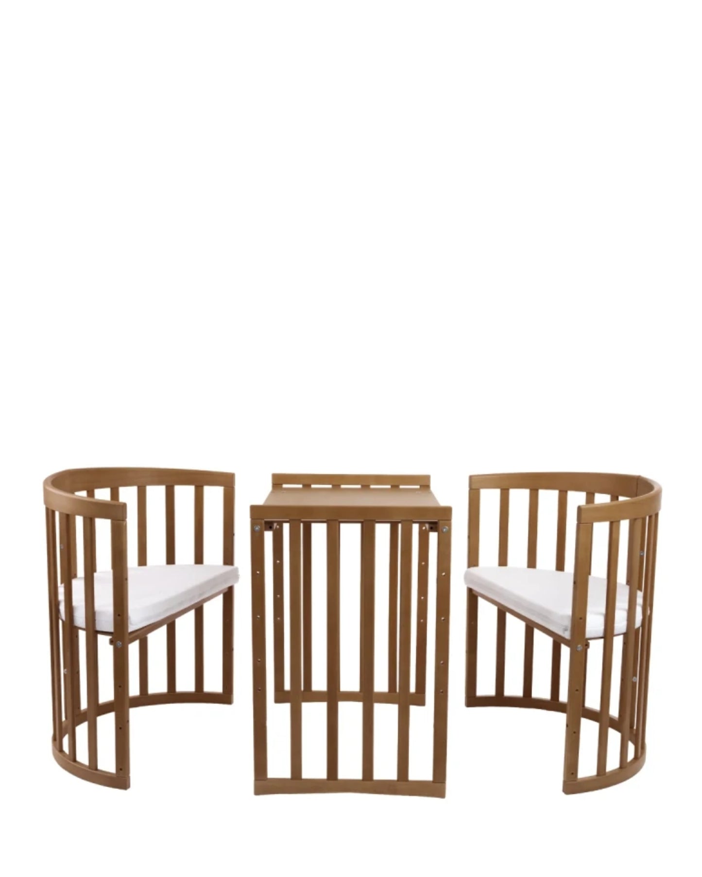 Waldin, Oval Pinnasänky 7in1 + Patja, Wallnut