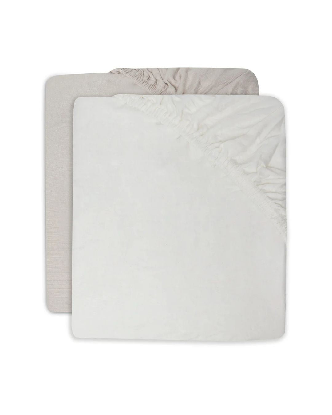 Jollein, Fitted Sheet 2-pack, 60x120cm, Ivory&Nougat