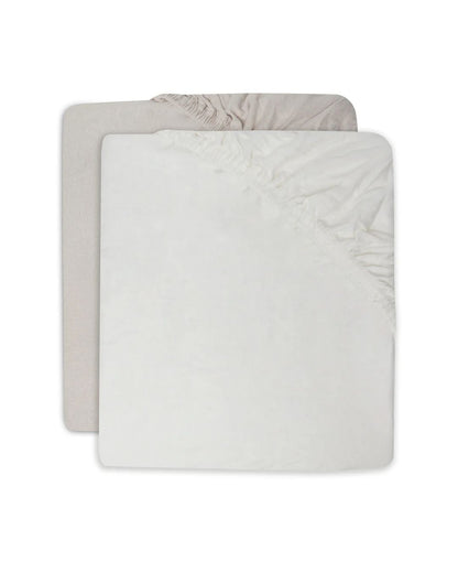 Jollein, Fitted Sheet 2-pack, 60x120cm, Ivory&Nougat
