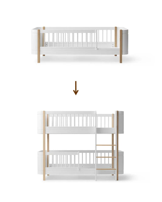 Oliver Furniture, Muunnossarja, Wood Mini+ juniorisänky 70x160cm Kerrossängyksi