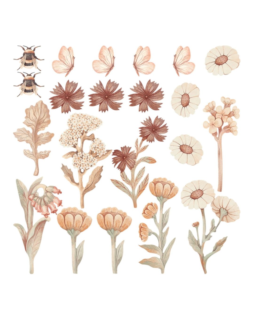 Pastelowe Love, Seinätarra Setti, Flowers Boho 2
