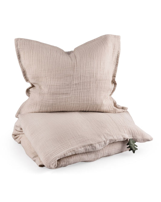 Zebra, Muslin Fitted sheet set 100x135 cm, Seabreeze Beige
