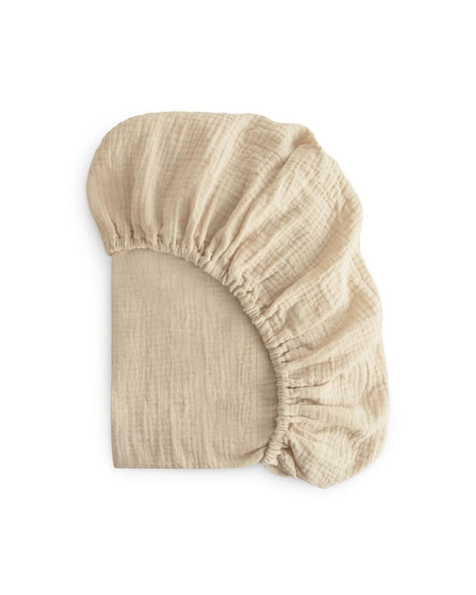 Mushie, Fitted Sheet 40x100cm, Fog